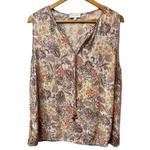 Adrienne Vittadini Paisley Print‎ Sleeveless Top Size 1X